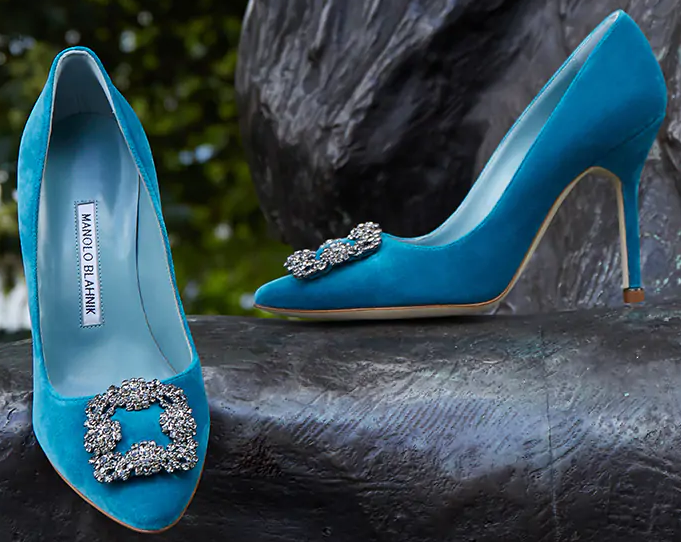 manolo blahnik blue shoes