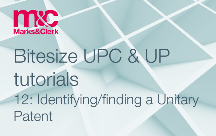 Bitesize UPC & UP tutorials 12: Identifying/finding a Unitary Patent